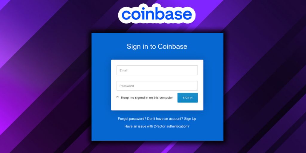 Log in To The Coinbase Account: