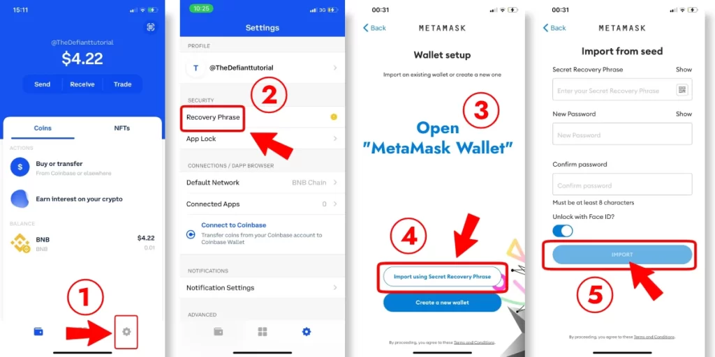 Steps To Import or Connect Coinbase Wallet to Metamask