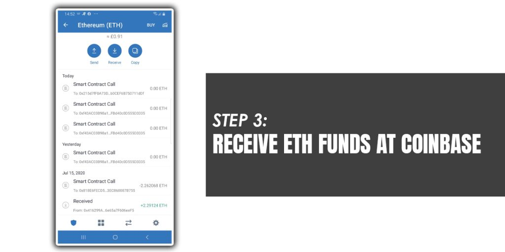 Receive ETH Funds At Coinbase