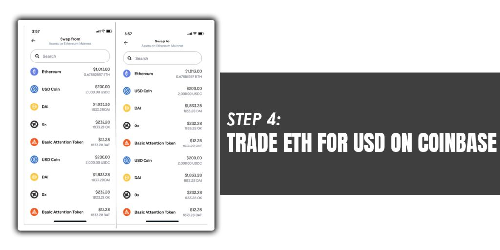 Trade ETH For USD On Coinbase
