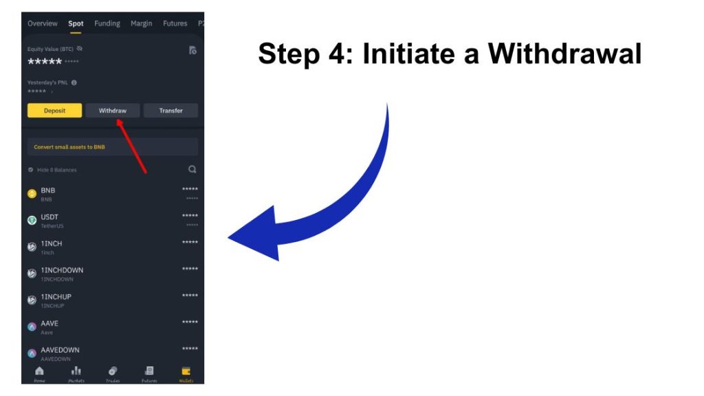 Step 4: Initiate a Withdrawal