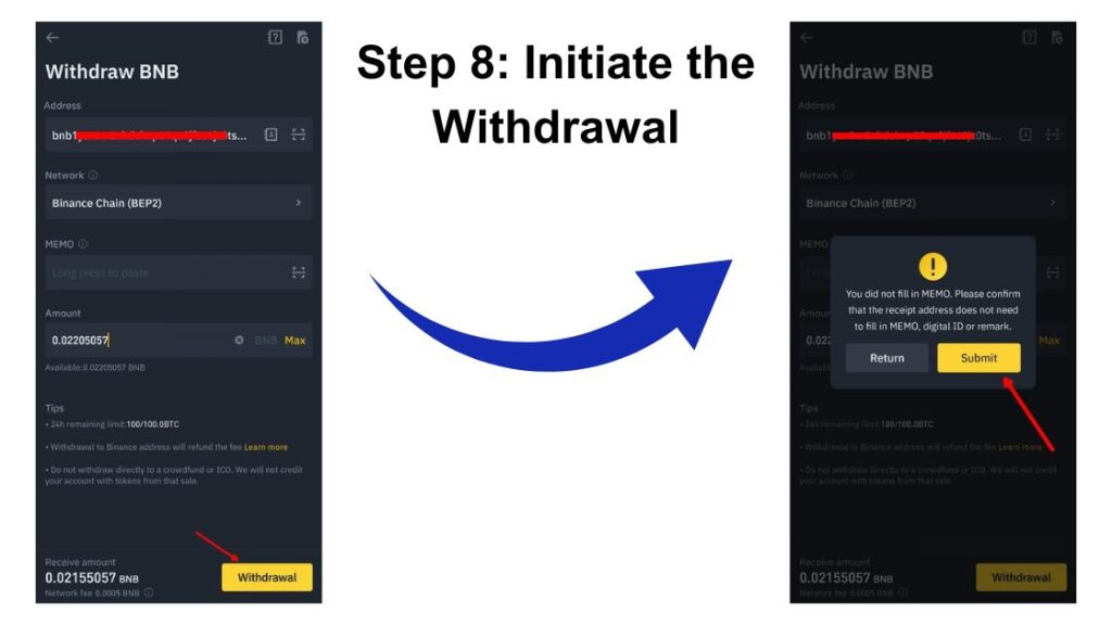 Step 8: Input the Desired Amount of BNB or Opt for the Maximum