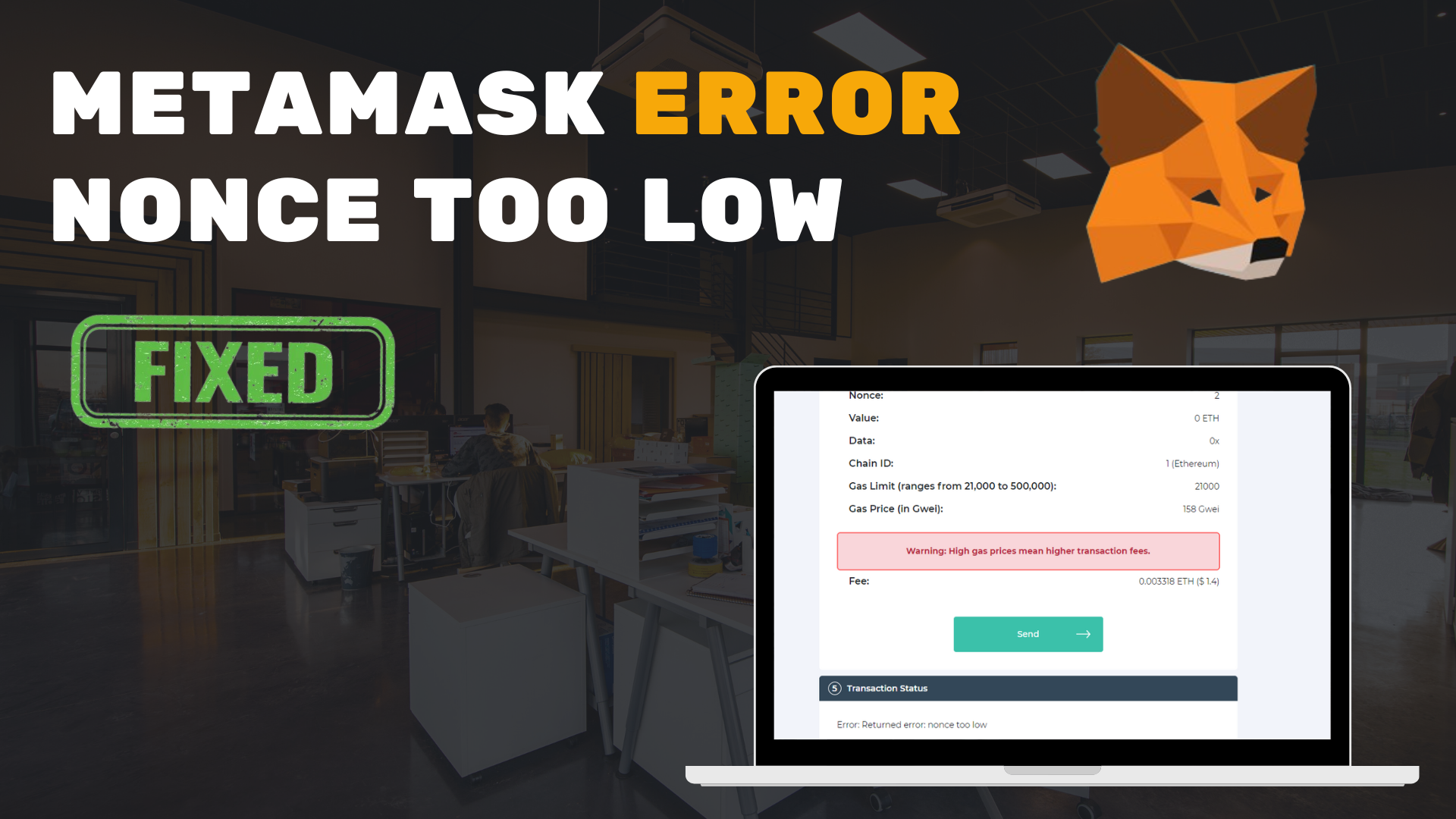 MetaMask Error "nonce too low"