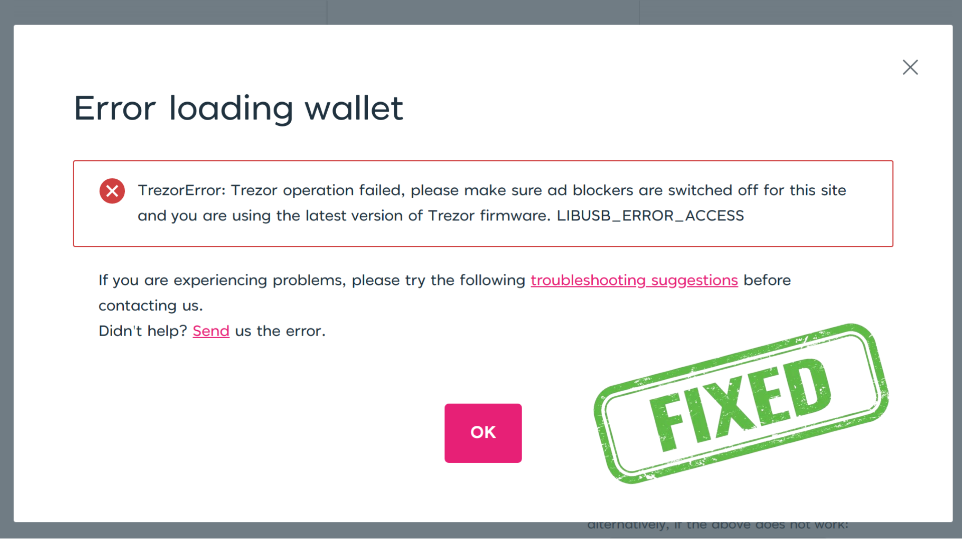 Trezor is not working